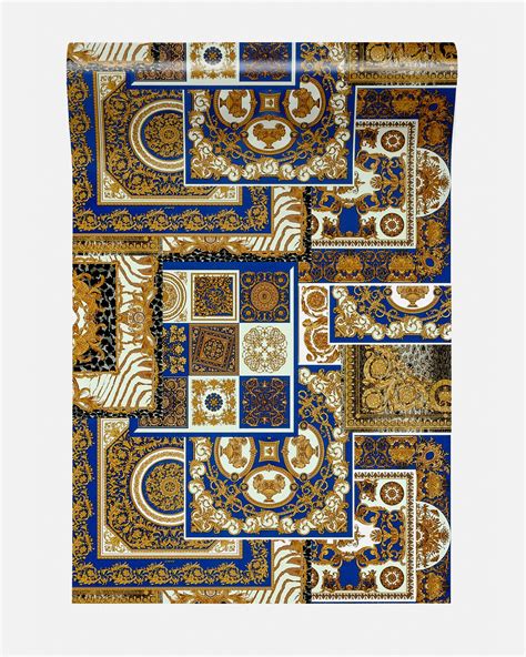 versace tapete blau|Tapete im Découpage.